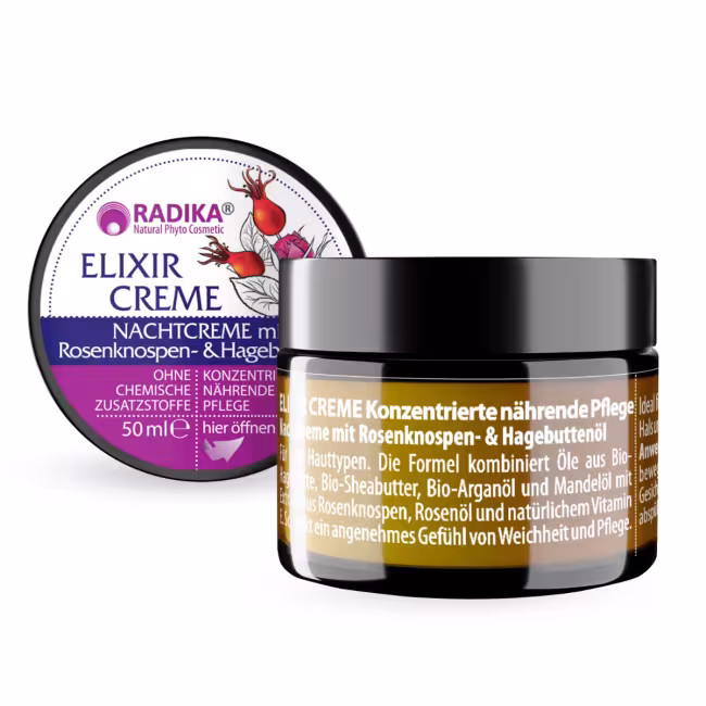 Elixír nočný krém s ružovými púčikmi a šípkovým olejom - 50 ml - Bioherba