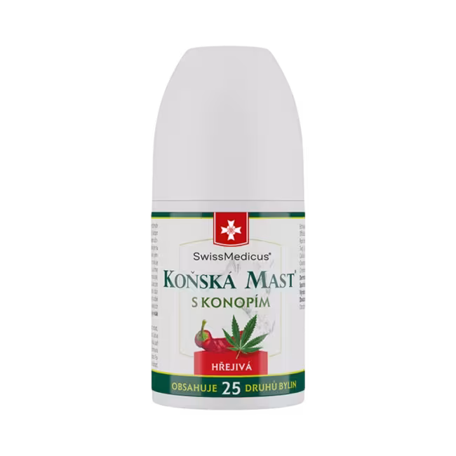 Konská masť s konope hrejivá ROLL-ON - 90 ml - SwissMedicus