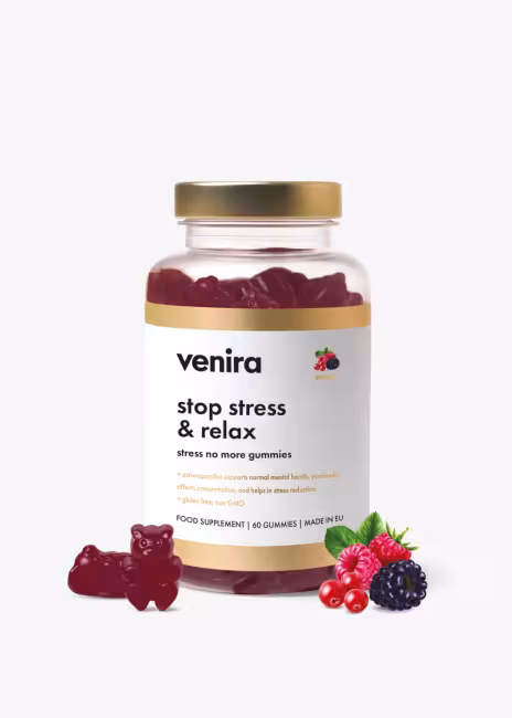 VENIRA stop stress & relax - medvedíky proti stresu, lesné plody, 60 cukríkov lesné plody, 60 cukríkov