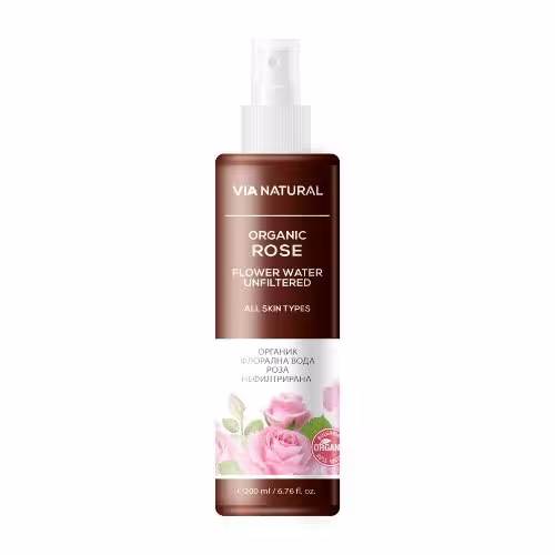 Biofresh Via natural organická nefiltrovaná ružová voda 200 ml