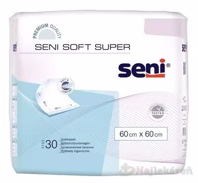 Seni SOFT SUPER hygienické podložky, 60x60cm, 30ks