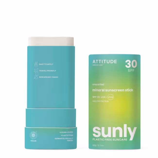 100% minerálna ochranná tyčinka na celé telo ATTITUDE (SPF 30) bez vône 60 g
