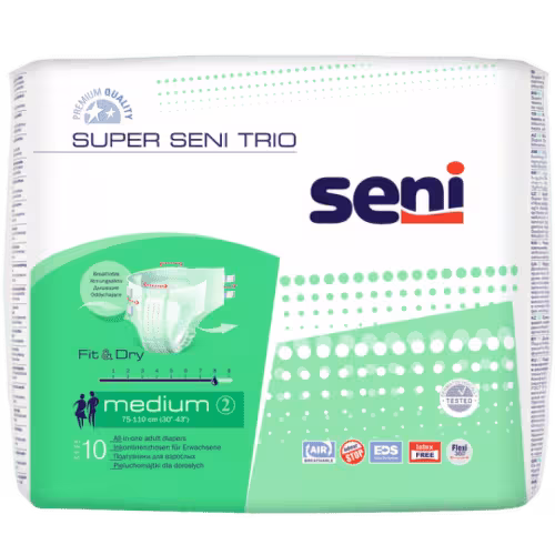 SUPER SENI TRIO Large plienkové nohavičky 10 kusov