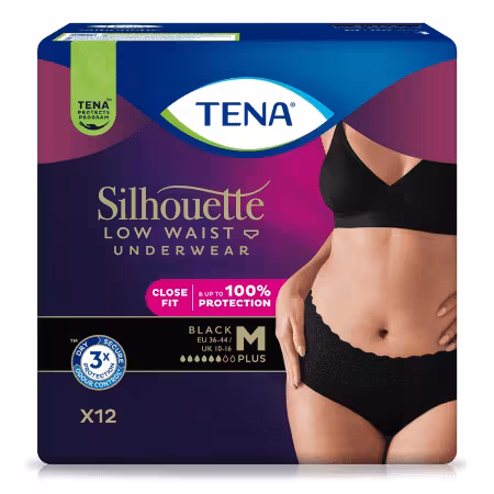 TENA Silhouette plus čierna M 12 ks