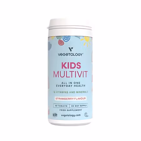 VEGETOLOGY Kids multivit jahoda 60 žuvacích tabliet