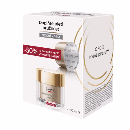 EUCERIN HYALURON-FIL.+ELASTICITY Nočný krém dóza + náhradná náplň refill 1 x 1 set