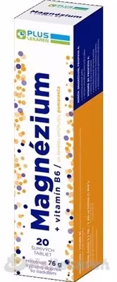 Plus Lekáreň Magnézium + vitamín B6 pomaranč 20 šumivých tabliet