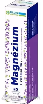 Plus Lékáreň Magnézium + Vitamín B6 tbl eff čierne ríbezle 20 ks