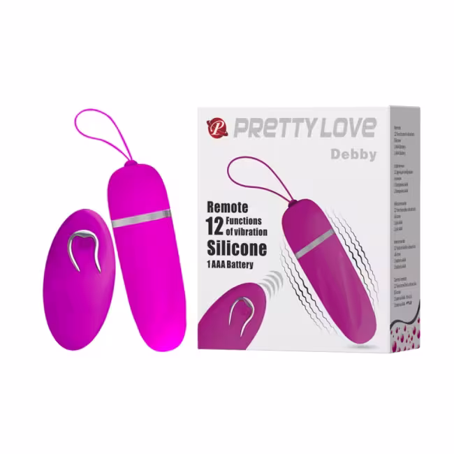 Pretty Love Debby – silikónové vibračné vajíčko s ovládačom (fialové)
