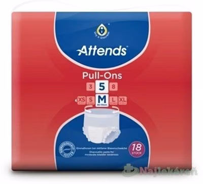 ATTENDS Pull-Ons 5 M elastické inkontinenčné nohavičky, savosť 2099ml, obvod bokov 80-110cm, 18ks