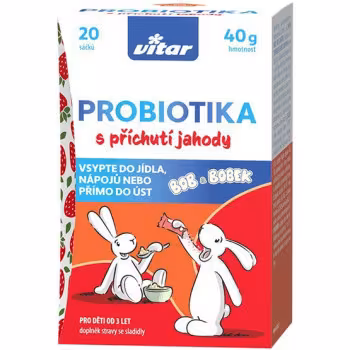 Vitar Probiotika Bob a Bobek s př.jahody 20 x 2 g