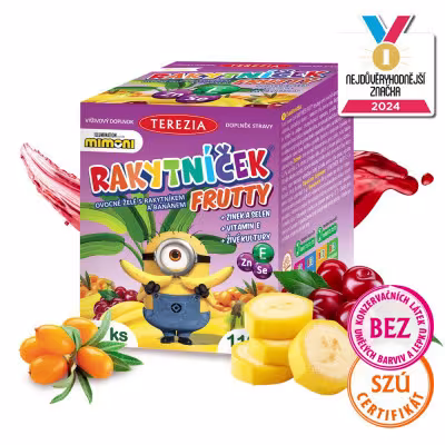 RAKYTNÍČEK Frutty želat.+Zn+Se+Vit.E MIMONI 60 ks