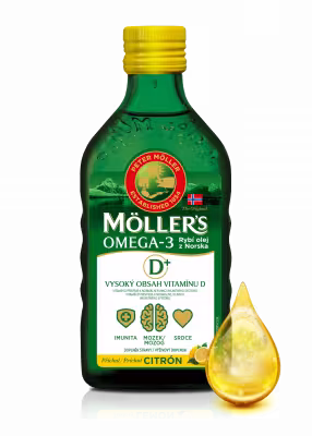 Orkla Health AS MOLLER´S Omega 3 RYBÍ OLEJ + vitamín D citrónová príchuť 250 ml