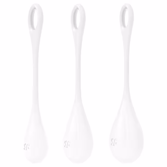 Satisfyer - venušine guličky set - biela - 3 kusy