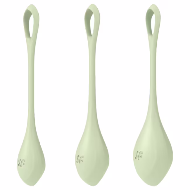 Satisfyer - venušine guľôčky - sada 3 ks - zelené