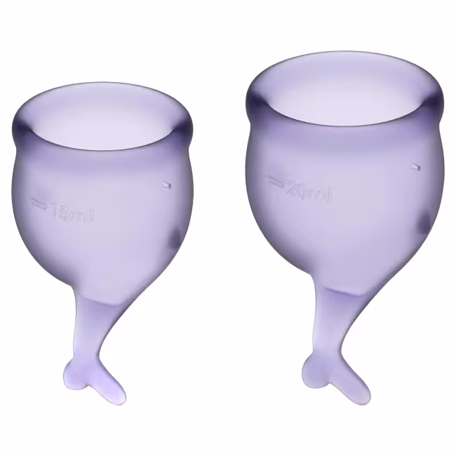Satisfyer Feel Secure Menstrual Cup Set Purple – menštruačné kalíšky 15 ml + 20 ml, 2 ks