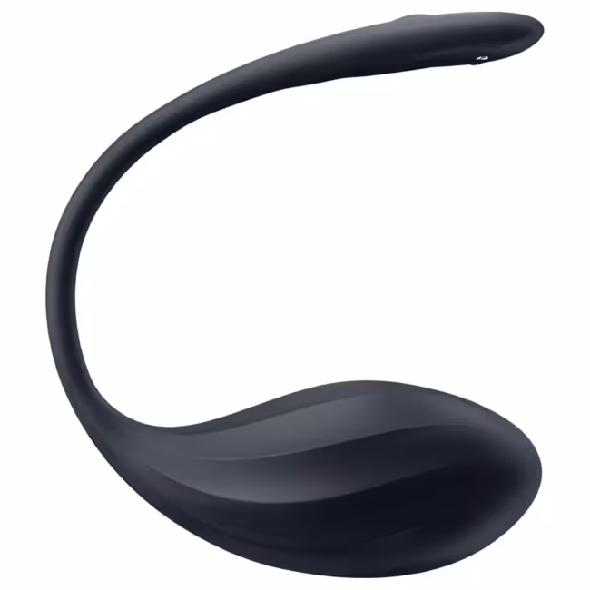 Satisfyer Ribbed Petal - nositeľné rádiové vibračné vajíčko (čierne)