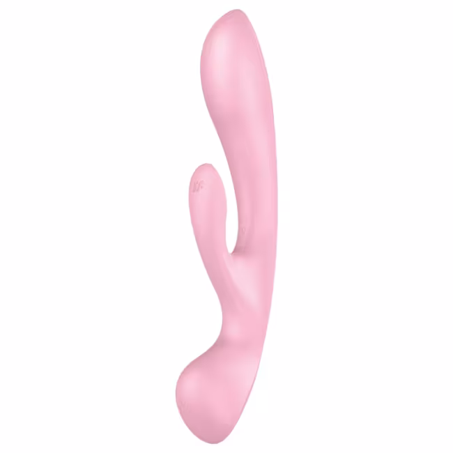 Satisfyer Triple Oh - vibrátor na klitoris s ramenom - nabíjateľný - ružový
