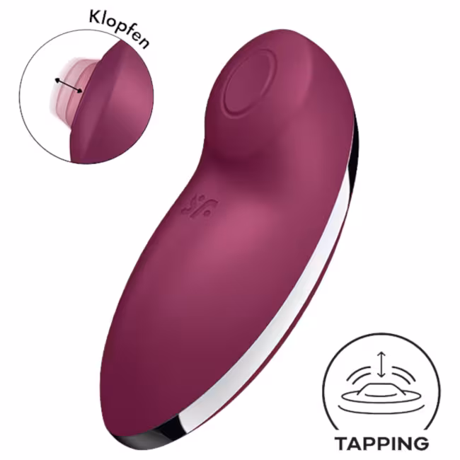 Satisfyer Tap &amp; Climax 2 - 2v1 klitorálny stimulátor a vibrátor - červený