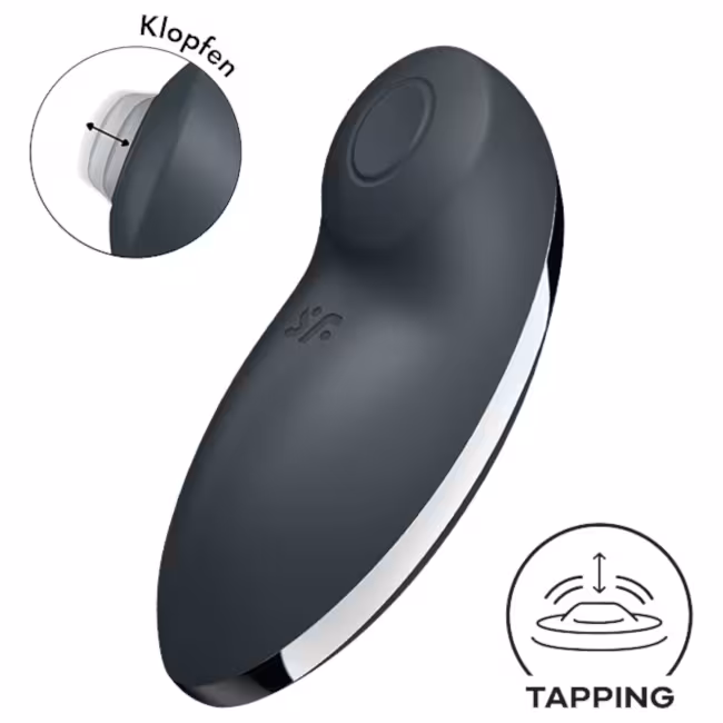 Satisfyer Tap &amp; Climax 2 - vibrátor na klitoris a stimulátor - 2v1, sivý