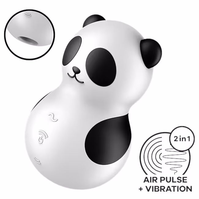 Satisfyer Pocket Panda - stimulátor klitorisu na vlny - čierny