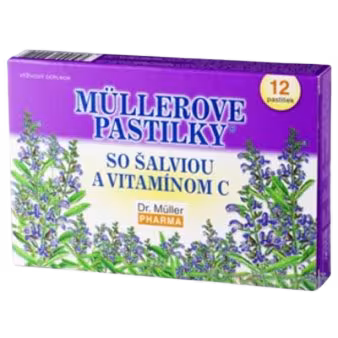 Dr. Müller Müllerove pastilky so šalviou a vit. C pri nachladení 12 pastiliek