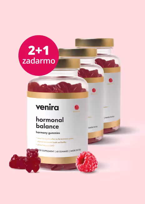VENIRA hormonal balance - medvedíky na podporu hormonálnej rovnováhy malina, 2+1 zadarmo
