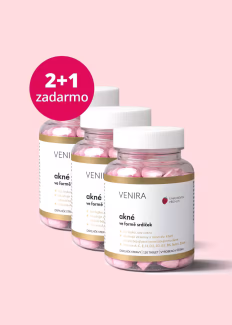 VENIRA srdiečka na starostlivosť o problematickú pleť, pre jasnú a čistú pleť malina, 2+1 zadarmo