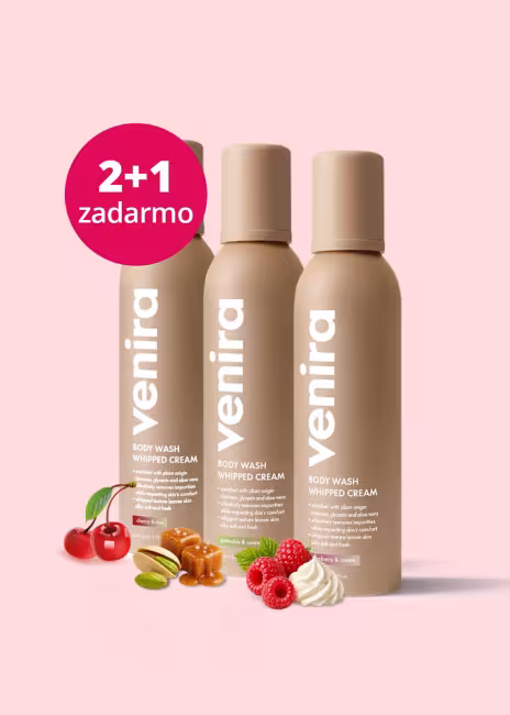 VENIRA šľahačková sprchová pena mix 3 vôní, 2+1 zadarmo
