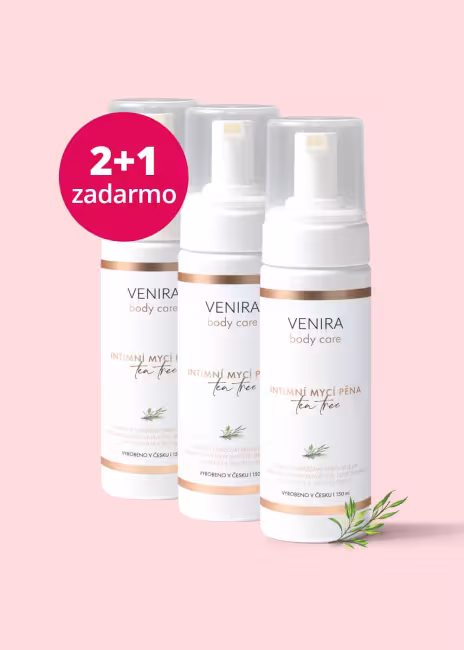 VENIRA jemná intímna umývacia pena tea tree, 2+1 zadarmo