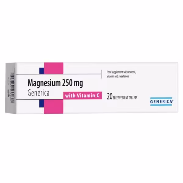 Generica Magnesium 250 mg 20 šumivých tabliet