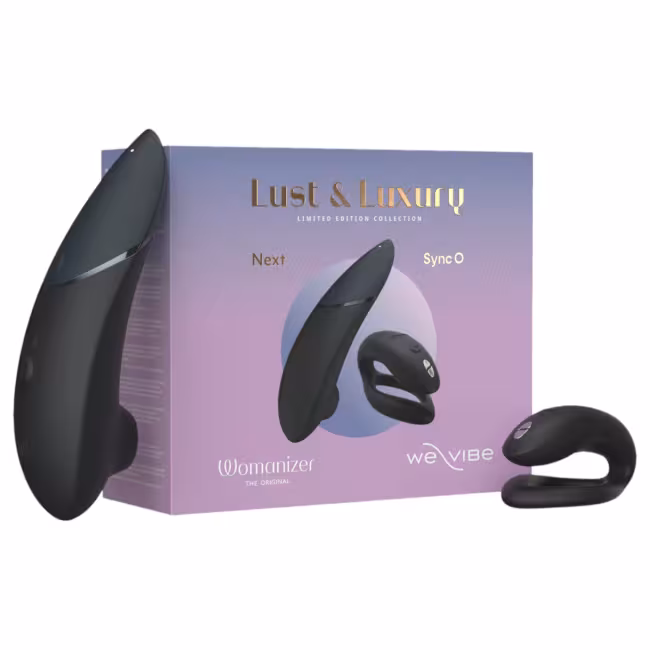 Womanizer Lust&amp;Luxury - klitorálny a párový vibrátor set - čierny