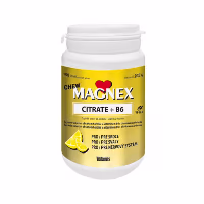 Vitabalans MAGNEX CITRATE + B6 CHEW žuvacie tabliety 100 ks