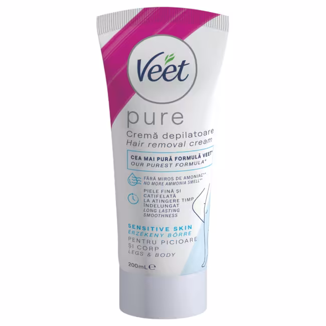 Veet Pure - krém na depiláciu nôh a tela - na citlivú pokožku (200 ml)