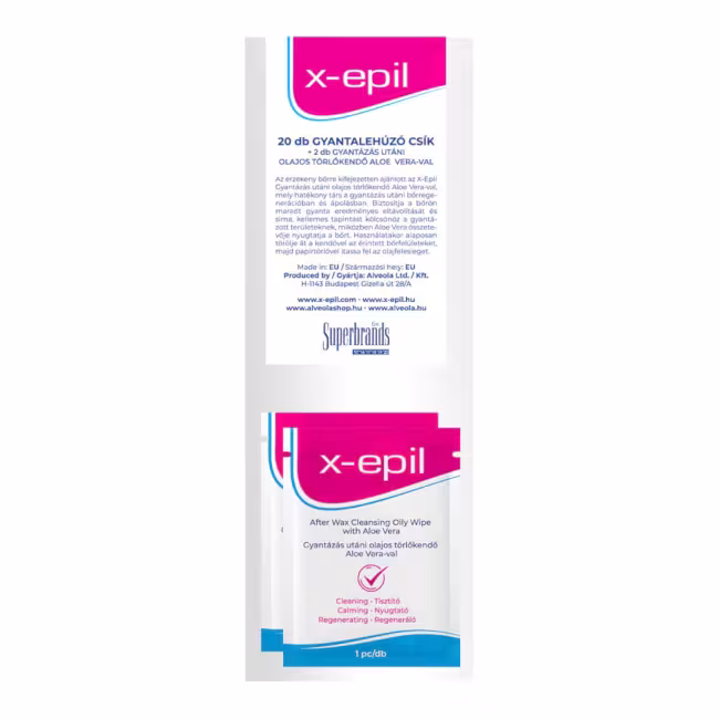 X-Epil - depilačné textilné pásiky 20 ks + olejové obrúsky 2 ks