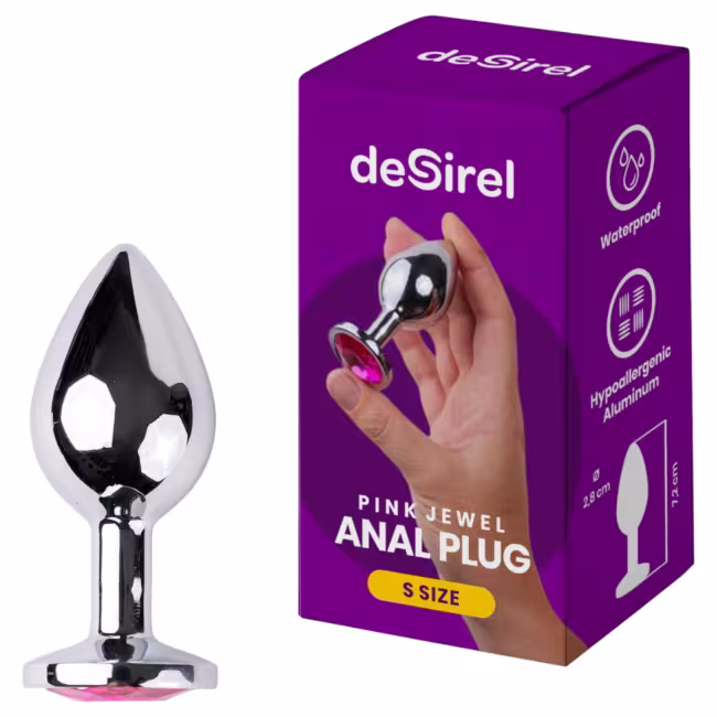 Desirel - análny kolík - malý, strieborný/ružový
