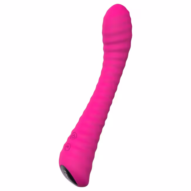 Sex HD Sunshine - vibrátor na bod G - akumulátorový, ryhovaný, ružový