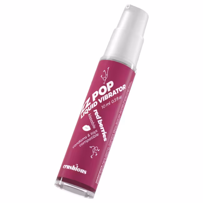 Crushious ZZ POP - jedlý tekutý vibrátor, červené bobuľové ovocie (10 ml)