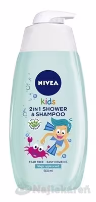 NIVEA Kids 2in1 Detský sprchový gél Boy s jablkovou vôňou 500 ml