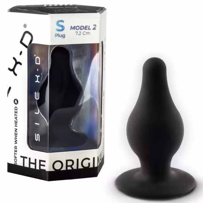 SILEXD Model 2 - na teplo reagujúci silikónový análny kolík (čierny) - S