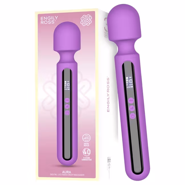 Engily Ross Aura - vibrátor s nabíjaním - digitálny masážny - fialový