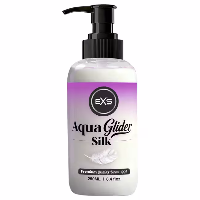 EXS AquaGlider Silk - hodvábny lubrikačný gél na vodnej báze v pumpičkovej fľaši (250 ml)