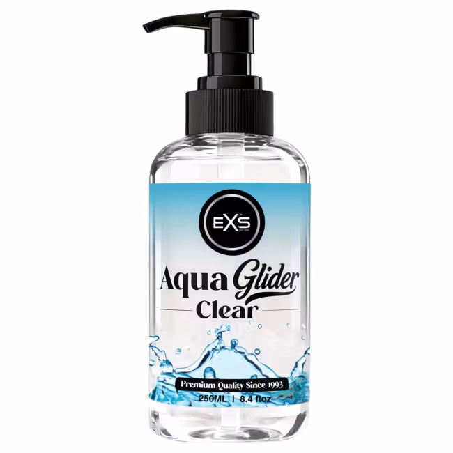 EXS AquaGlider Clear - priehľadný lubrikačný gél na vodnej báze v pumpičkovej fľaši (250 ml)