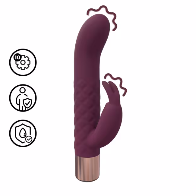 Loveline - mini vibrátor s uškami zajaca (červený)