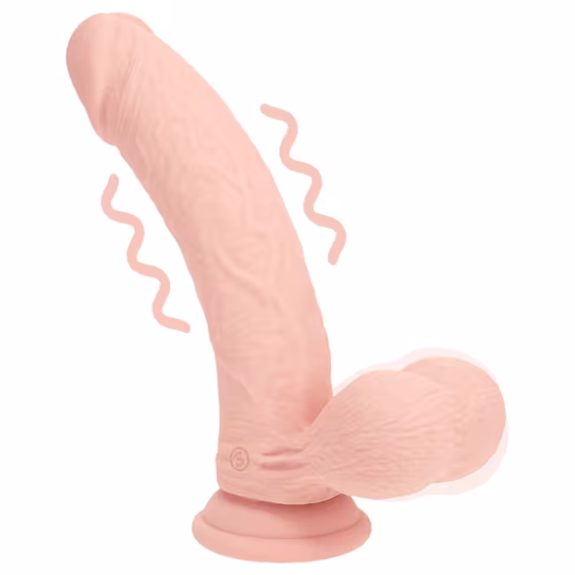 RealRock - realistický vibrátor s dvojitou hustotou (telovej farby) - 18 cm