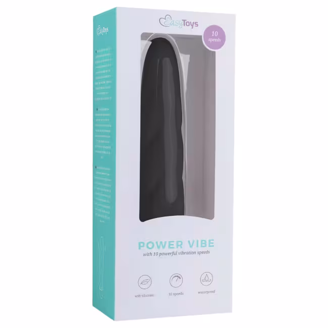 Easytoys - vibrátor tyčový s krúteným dizajnom - silikón - čierny