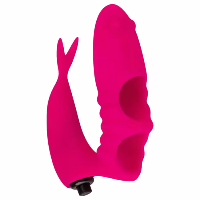Easytoys - vibračný prstový stimulátor - 2v1 - ružový