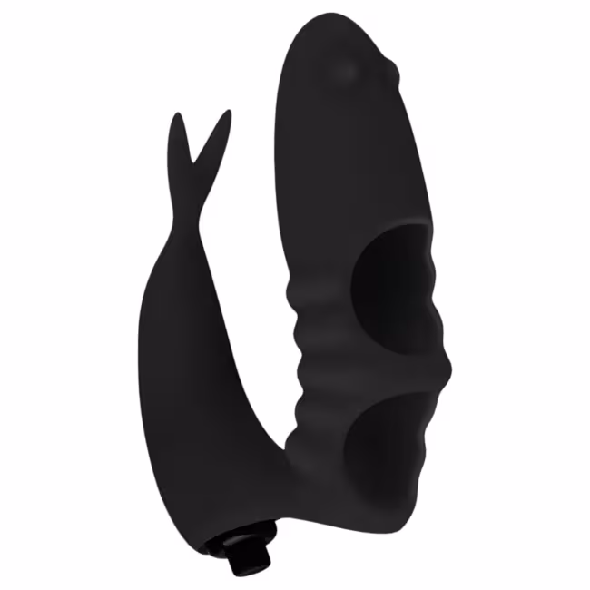 Easytoys - prstový vibrátor 2v1 - čierny