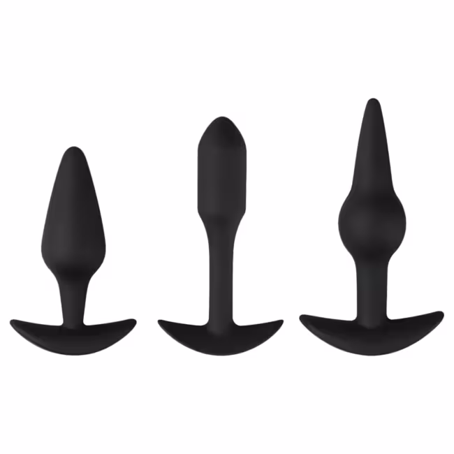 EasyToys Pleasure kit - rozmanitá sada análnych kolíkov (čierna)