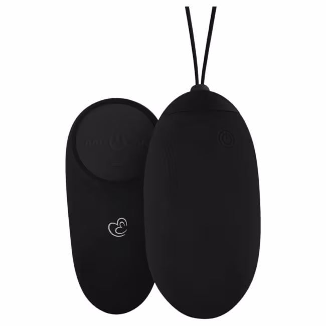 EasyToys - nositeľné nabíjateľné, vodotesné, rádiové vibračné vajíčko (čierne)